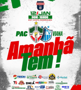 Pinheiro enfrenta o Esporte Clube Viana às 16h desde domingo (12) no Estádio Costa Rodrigues