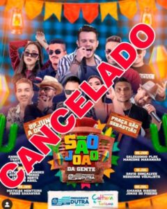 Presidente Dutra: Justiça determina cancelamento de evento junino na cidade