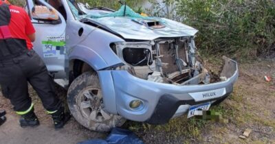 Três pessoas morrem em capotamento na BR-402, próximo a Humberto de Campos