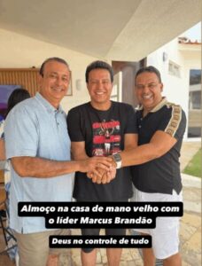 Felipe Camarão se reúne com Marcus Brandão e celebra a amizade