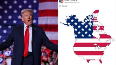Após ameaça, Trump posta mapas dos EUA com Canadá “anexado”