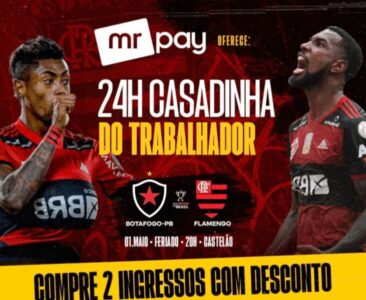 Parceria com MR Pay reduz valor de ingressos para Botafogo-PB x Flamengo