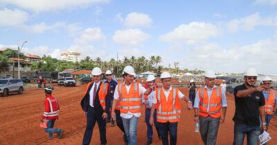 Felipe Camarão vistoria obra do novo prolongamento da Avenida Litorânea, em São Luís