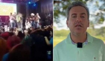 Wanderlândia (TO): Prefeito bêbado interrompe show, é vaiado e ameaça ‘meter bala na cara de quem peitar’