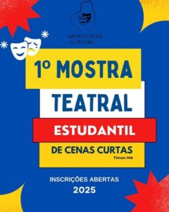 Timon tem inscrições abertas para a I Mostra Teatral Estudantil de Cenas Curtas 2025