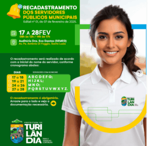 Prefeitura de Turilândia convoca para o recadastramento dos servidores efetivos e eletivos