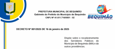 Prefeitura de Bequimão inicia recadastramento de servidores municipais efetivos, na segunda (20)