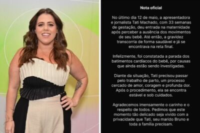 Tati Machado perde o bebê aos 8 meses de gestação