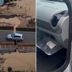 Dono de carro que ficou preso em fenda na ponte do Estreito denuncia roubo de dinheiro, objetos e peças do veículo
